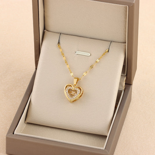 Elegant Double-Layer Heart Necklace ✨