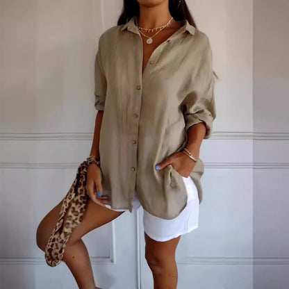 Women’s Oversized Casual Button-Up Shirt