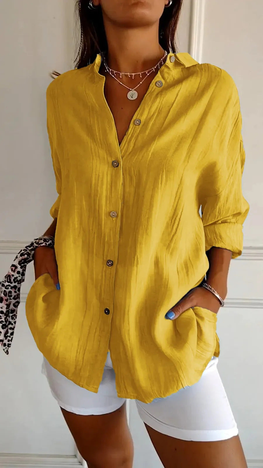 Women’s Oversized Casual Button-Up Shirt