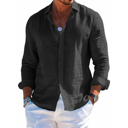 Men’s Casual Linen Long Sleeve Shirt