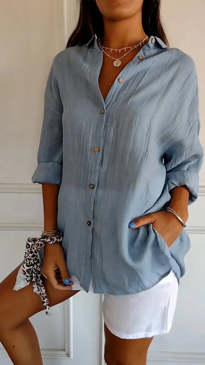 Women’s Oversized Casual Button-Up Shirt