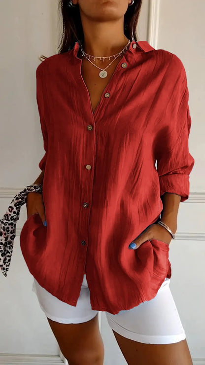 Women’s Oversized Casual Button-Up Shirt