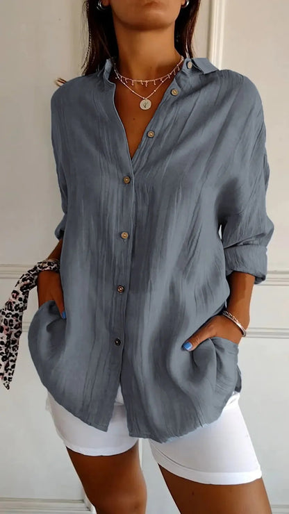 Women’s Oversized Casual Button-Up Shirt