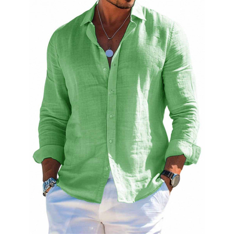 Men’s Casual Linen Long Sleeve Shirt
