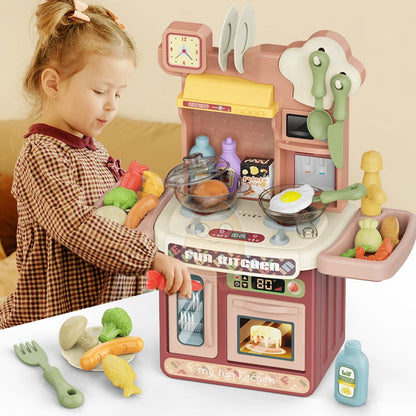 Kids Wooden Kitchen Play Set
