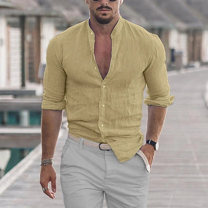 👕 Men’s Cotton Linen Shirt