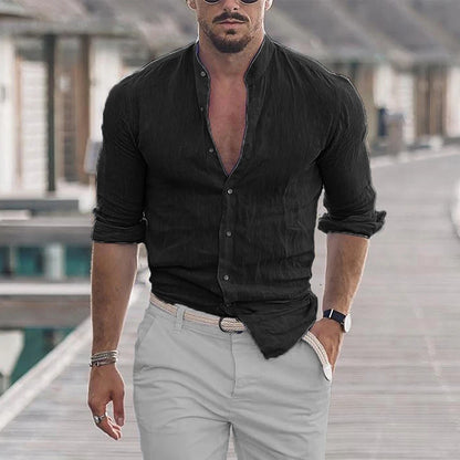 👕 Men’s Cotton Linen Shirt