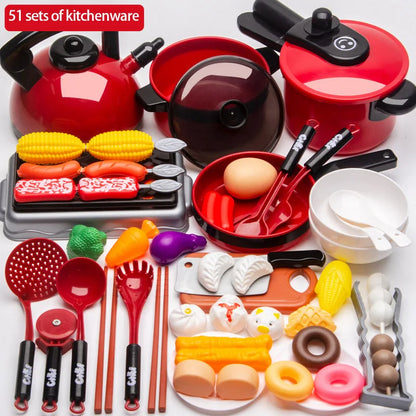 Kids Kitchen Play Set with Cooking Accessories
