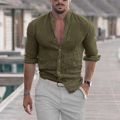 👕 Men’s Cotton Linen Shirt