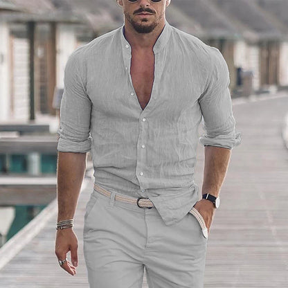 👕 Men’s Cotton Linen Shirt