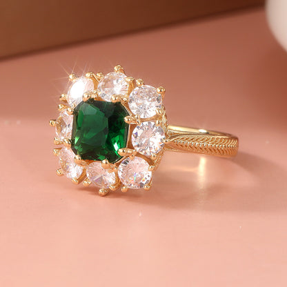 ✨ Elegant Emerald Crystal Ring ✨