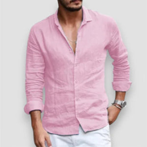 Men’s Casual Linen Long Sleeve Shirt