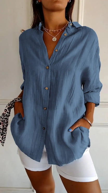Women’s Oversized Casual Button-Up Shirt