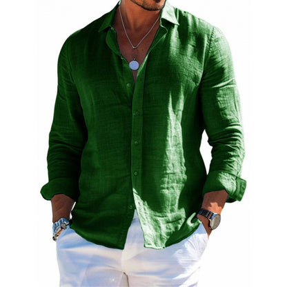 Men’s Casual Linen Long Sleeve Shirt