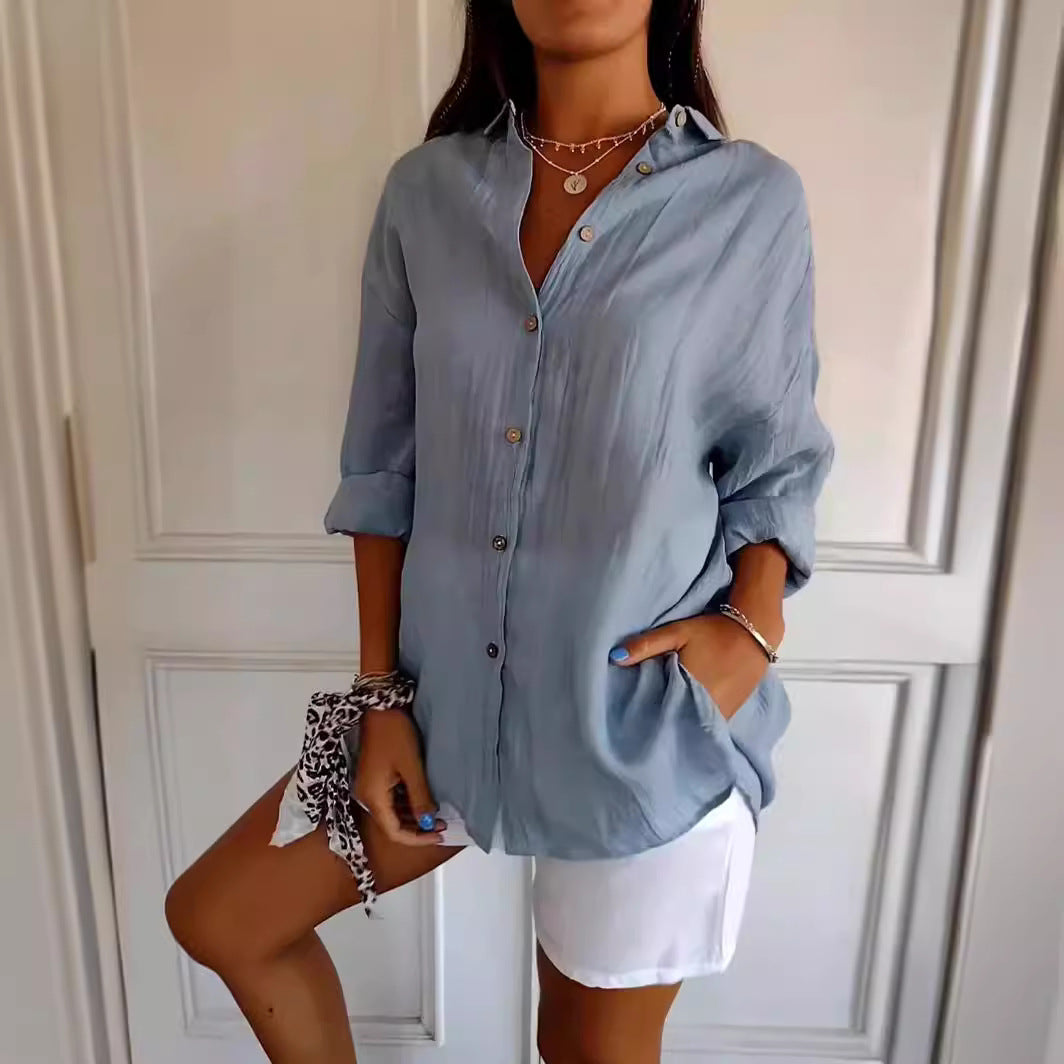 Women’s Oversized Casual Button-Up Shirt