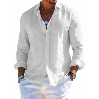 Men’s Casual Linen Long Sleeve Shirt