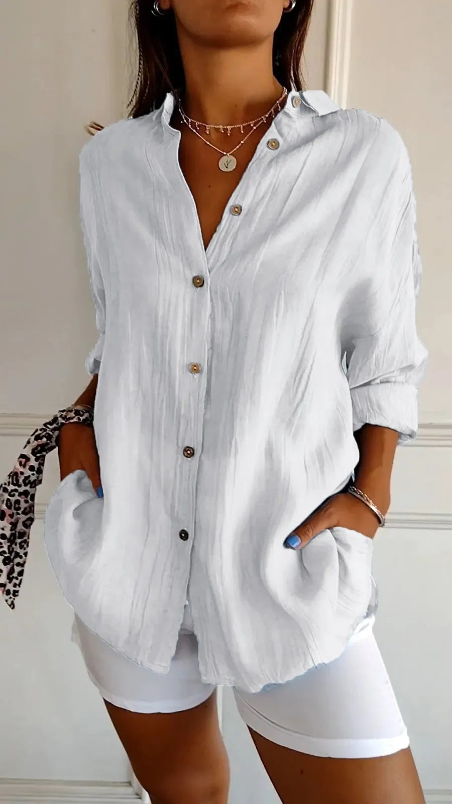 Women’s Oversized Casual Button-Up Shirt