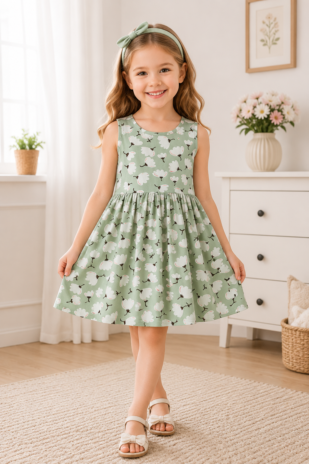 Girls Floral Summer Dress